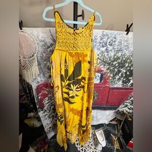 Chaudry KC Bohemian Style Yellow Maxi Dress Size Small NWT